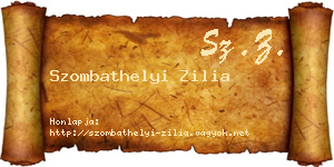 Szombathelyi Zilia névjegykártya